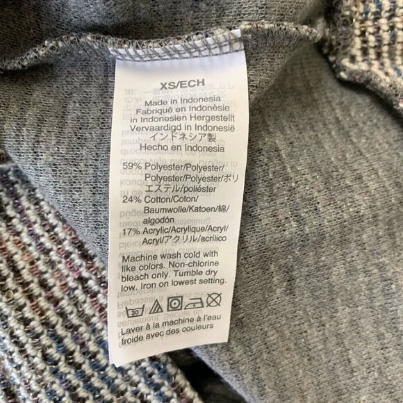 Madewell Women’s XS Multicolor Textured Turtleneck Top Cropped Sweater MB117 - Picture 9 of 9